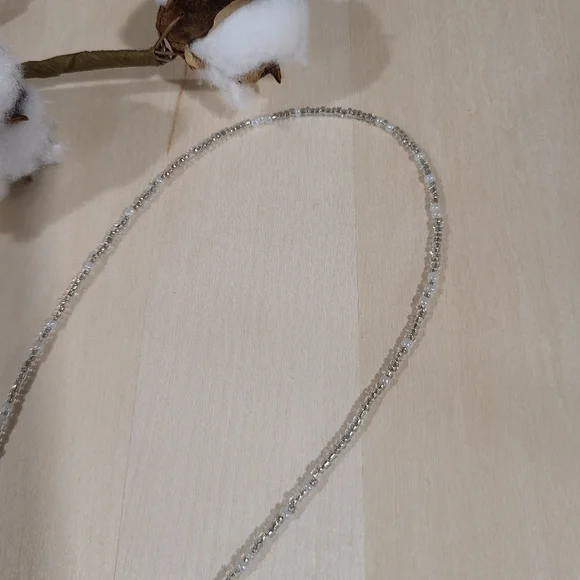 🩶🤍NEW🩶🤍 PRETTY!! SS 3MM Glass Bead Anchor Necklace in GREY,SILVER, &WHITE - Picture 11 of 13